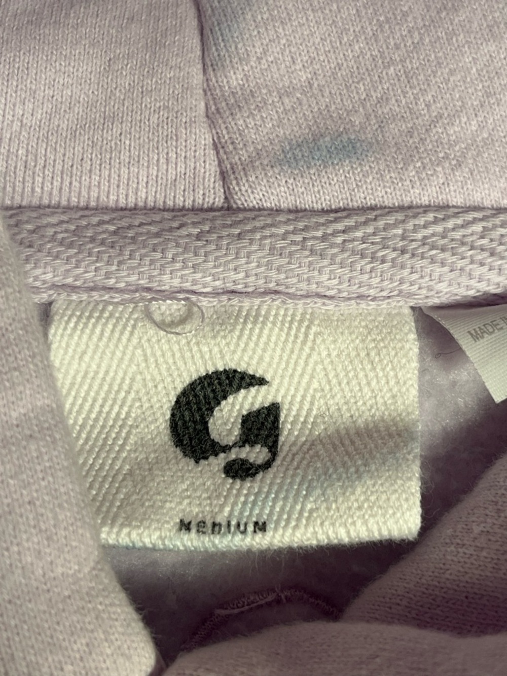 Glossier Embroidered Hoodie in Light Lavender / Celebrity Brand / size Medium - Picture 3 of 5